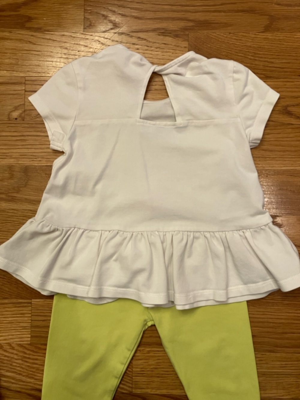 Mayoral 12 months baby/toddler White Top and Lime Green Leggings Tropical Set - Picture 3 of 7